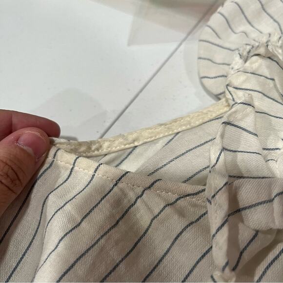 Reformation Stripe Lightweight Tank Top Ruffle Sleeve - Picture 5 of 6